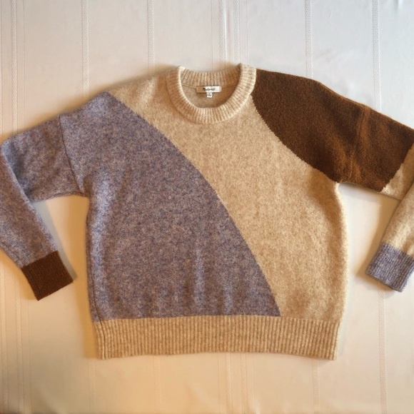 Madewell Cedarbrook Colorblock Pullover Wool Blend Crew Neck Sweater Size S - Picture 1 of 6